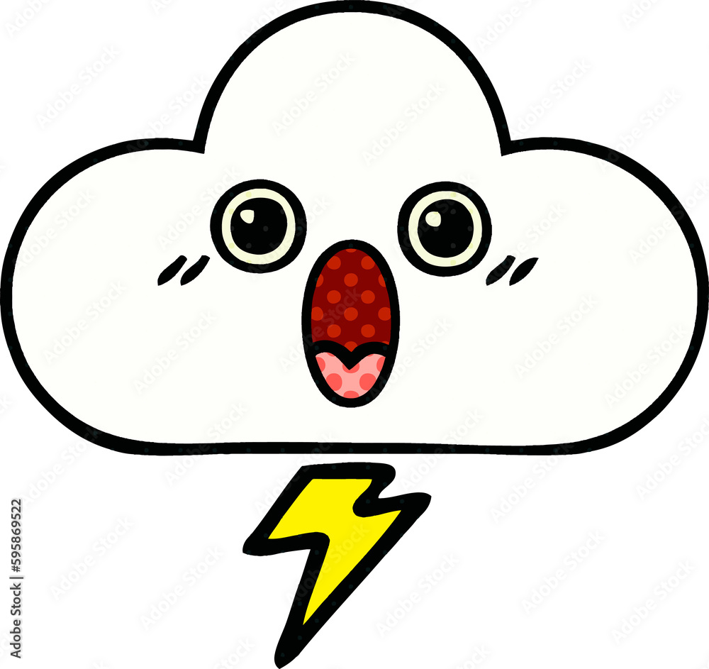 comic book style cartoon of a storm cloud comic book style cartoon of a storm cloud