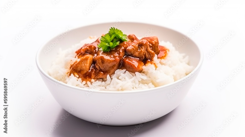 Taiwanese Pork Stew with Steamed Rice, Served Individually Generative AI, Taiwanese Pork Stew with Steamed Rice, Served Individually Generative AI,