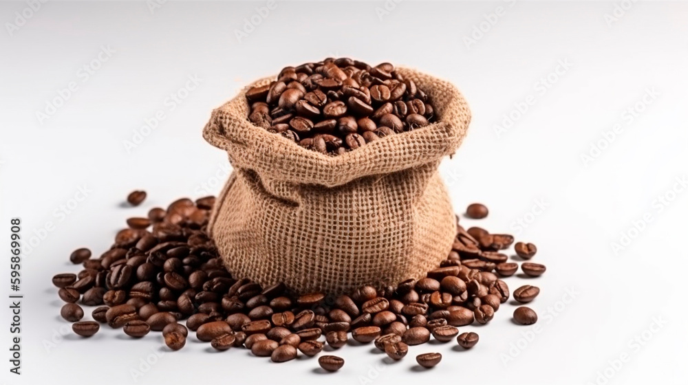 Coffee grain isolate on white background. Generative AI, Coffee grain isolate on white background. Generative AI,