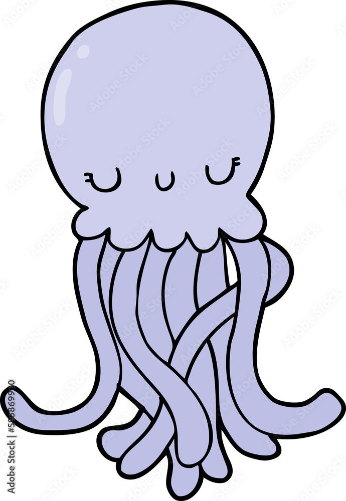 Obraz premium cute cartoon jellyfish