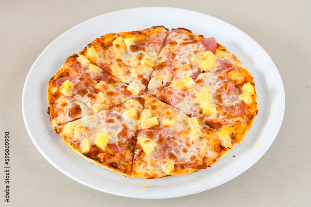 Delicious mixed pizza with rich content. Menu concept of choice and diversity. Karisik pizza Delicious mixed pizza with rich content. Menu concept of choice and diversity. Karisik pizza