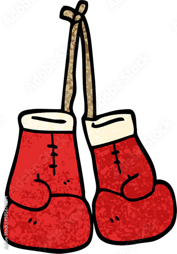 grunge textured illustration cartoon boxing gloves