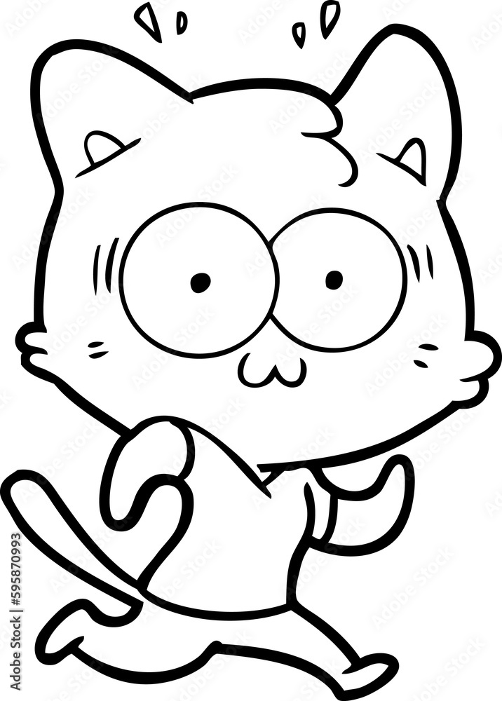 cartoon surprised cat running cartoon surprised cat running