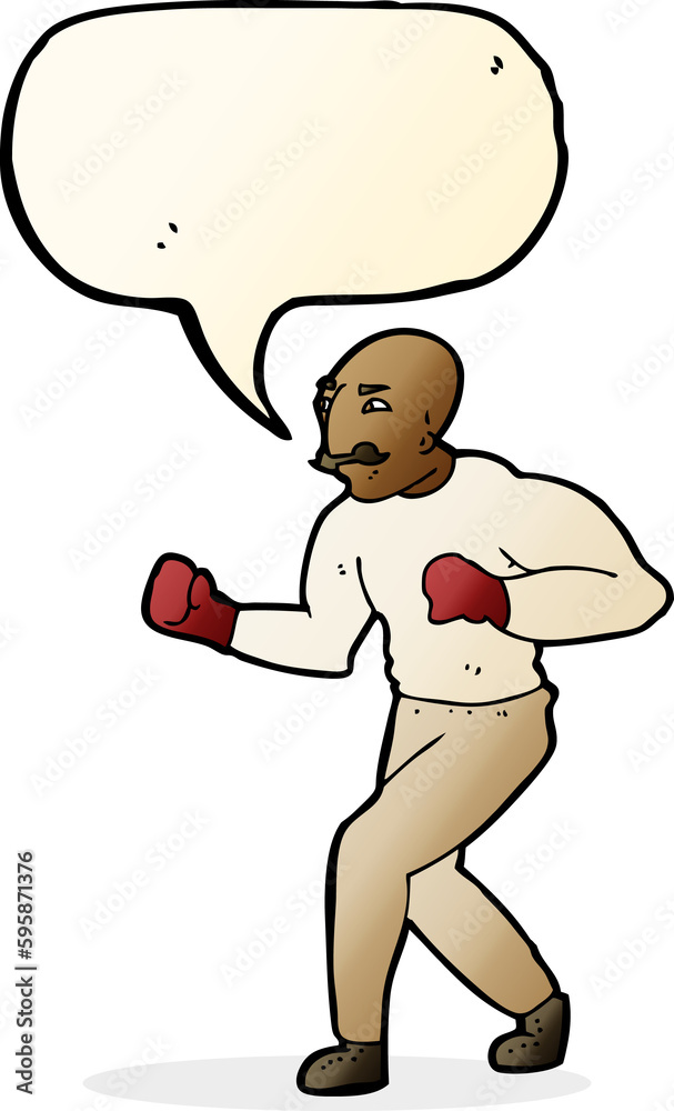 cartoon boxer with speech bubble cartoon boxer with speech bubble