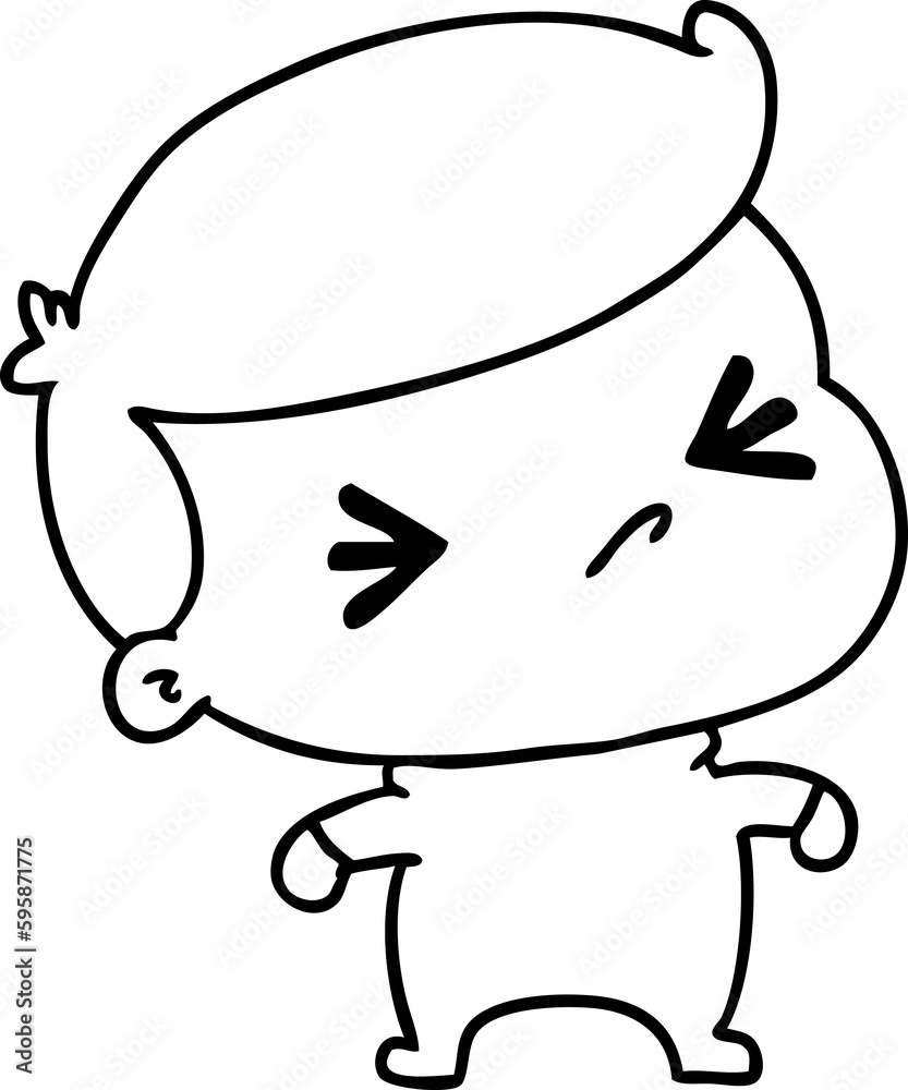 line drawing illustration of a kawaii cute cross baby line drawing illustration of a kawaii cute cross baby