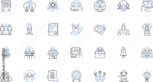 Creative venture line icons collection. Innovation, Artistry, Imagination, Ingenuity, Inspiration, Creativity, Originality vector and linear illustration. Vision,Expressiveness,Resourcefulness outline
