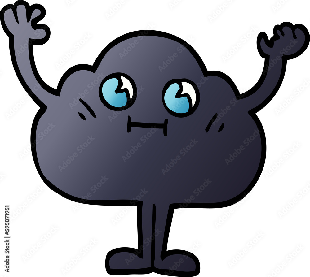 Obraz premium cartoon doodle dark cloud character