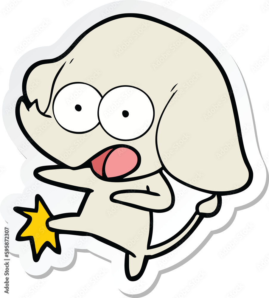 sticker of a cute cartoon elephant sticker of a cute cartoon elephant