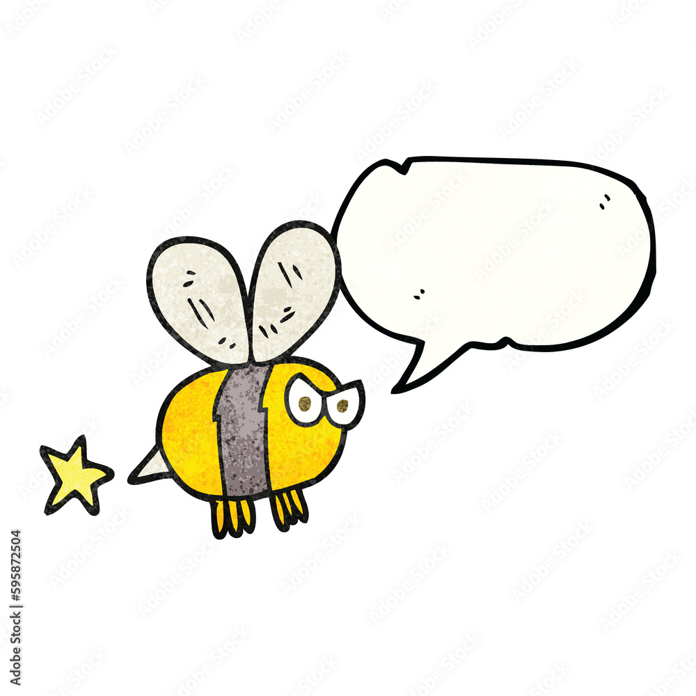 freehand speech bubble textured cartoon angry bee freehand speech bubble textured cartoon angry bee