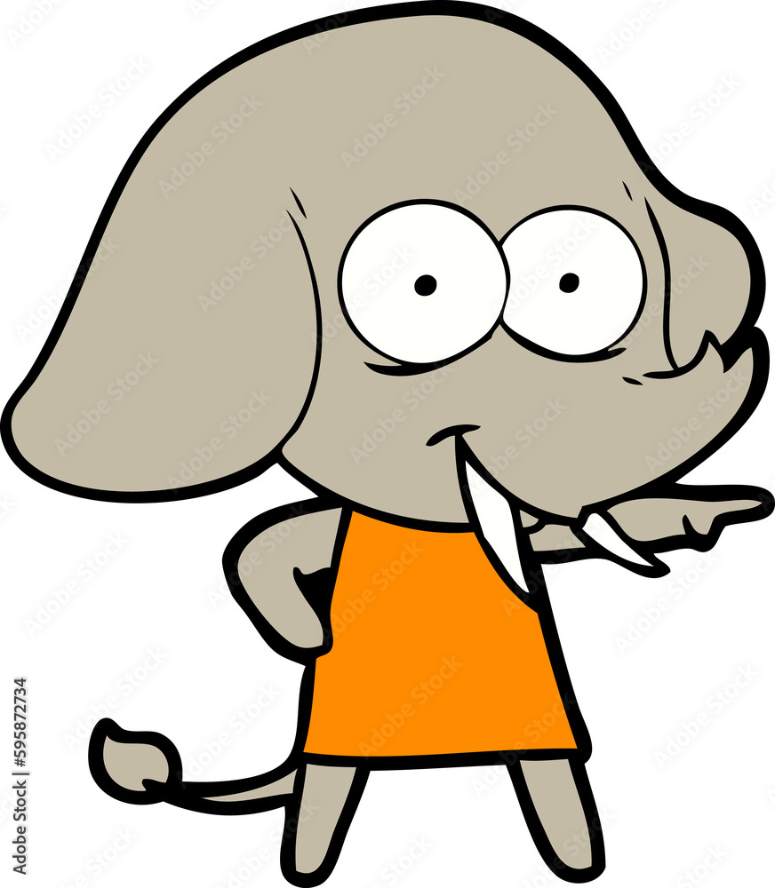 Fototapeta premium happy cartoon elephant