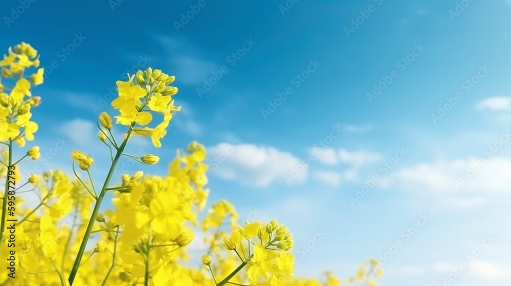 春の菜の花と青空の風景 Generative AI 春の菜の花と青空の風景 Generative AI