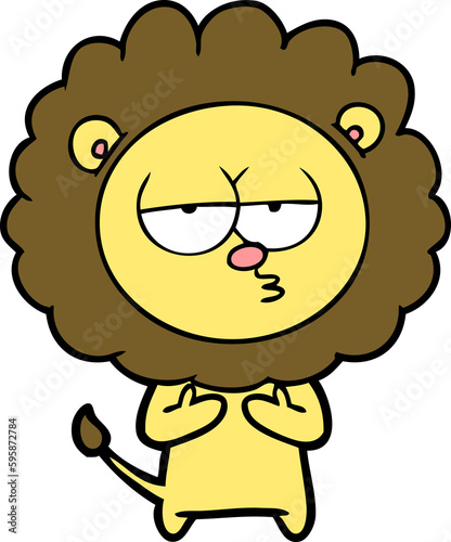 cartoon tired lion