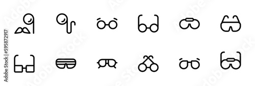 Sunglasses related icon editable Stroke line icons and Suitable for Web Page, Mobile App, UI, UX design.