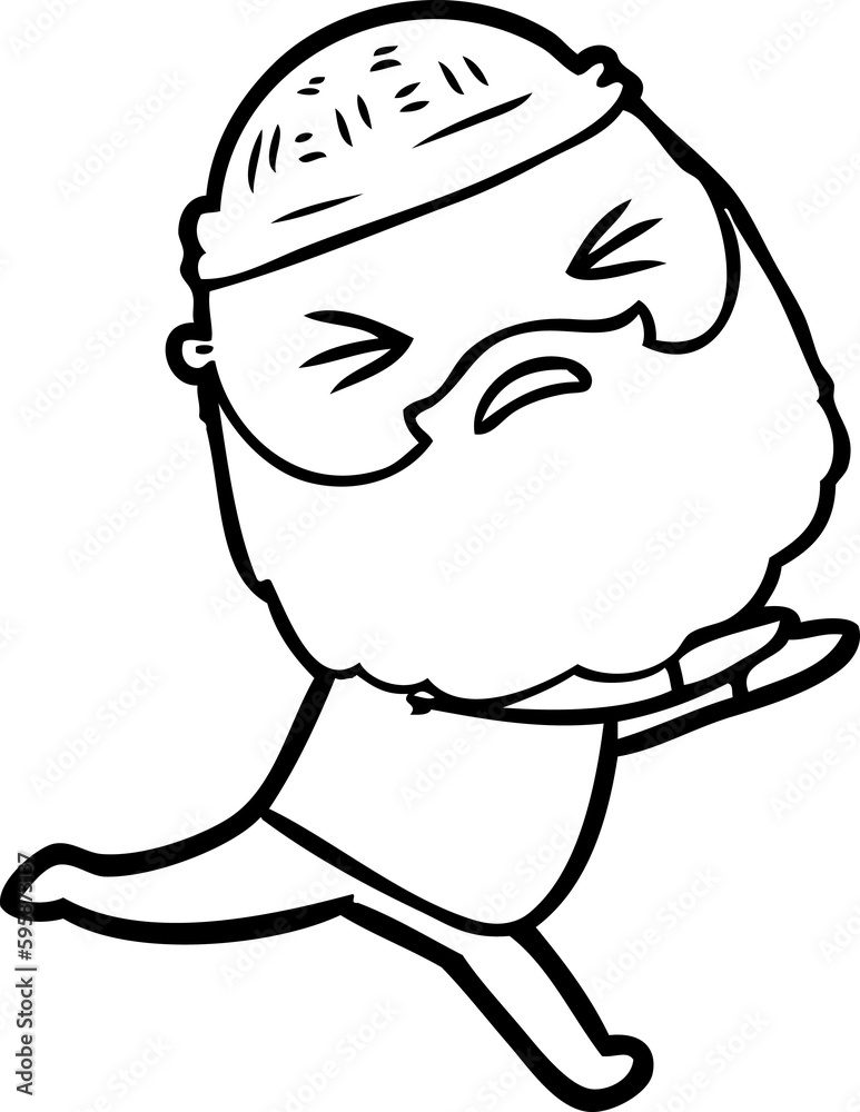 Fototapeta premium cartoon man with beard