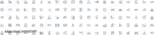 Roaming nomads line icons collection. Wanderlust, Backpacking, Adventure, Exploration, Freedom, Nomadism, Journey vector and linear illustration. Discovery,Unconventional,Simplicity outline signs set
