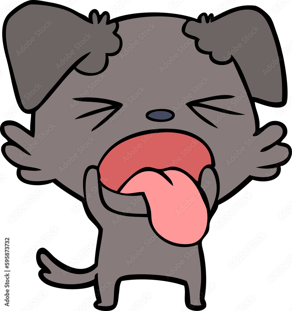 Fototapeta premium cartoon disgusted dog