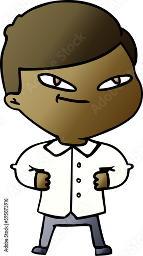 cartoon confident man