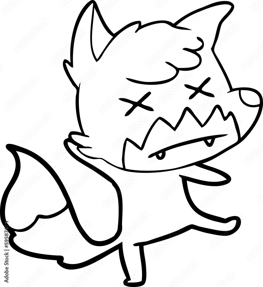 Obraz premium cartoon dead fox