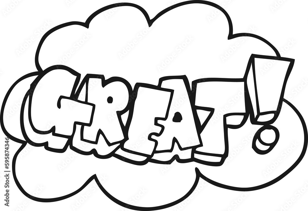 freehand drawn black and white cartoon great shout freehand drawn black and white cartoon great shout