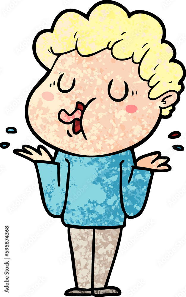 Fototapeta premium cartoon man singing