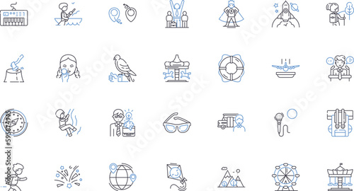 Tranquil respite line icons collection. Calmness, Peacefulness, Serenity, Relaxation, Solitude, Stillness, Rejuvenation vector and linear illustration. Meditation,Retreat,Contemplation outline signs