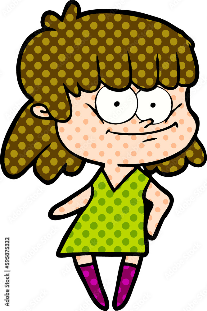 cartoon smiling woman