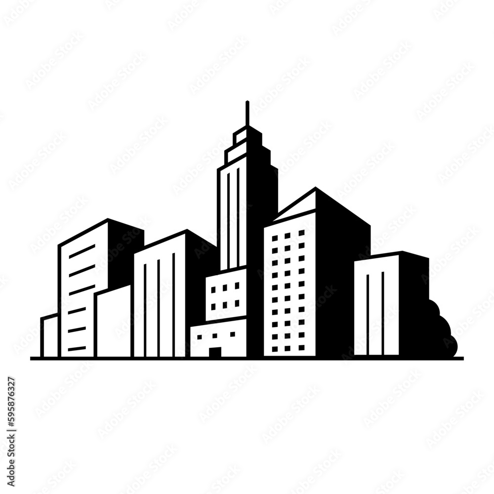 Naklejka premium this is the city silhouette icon