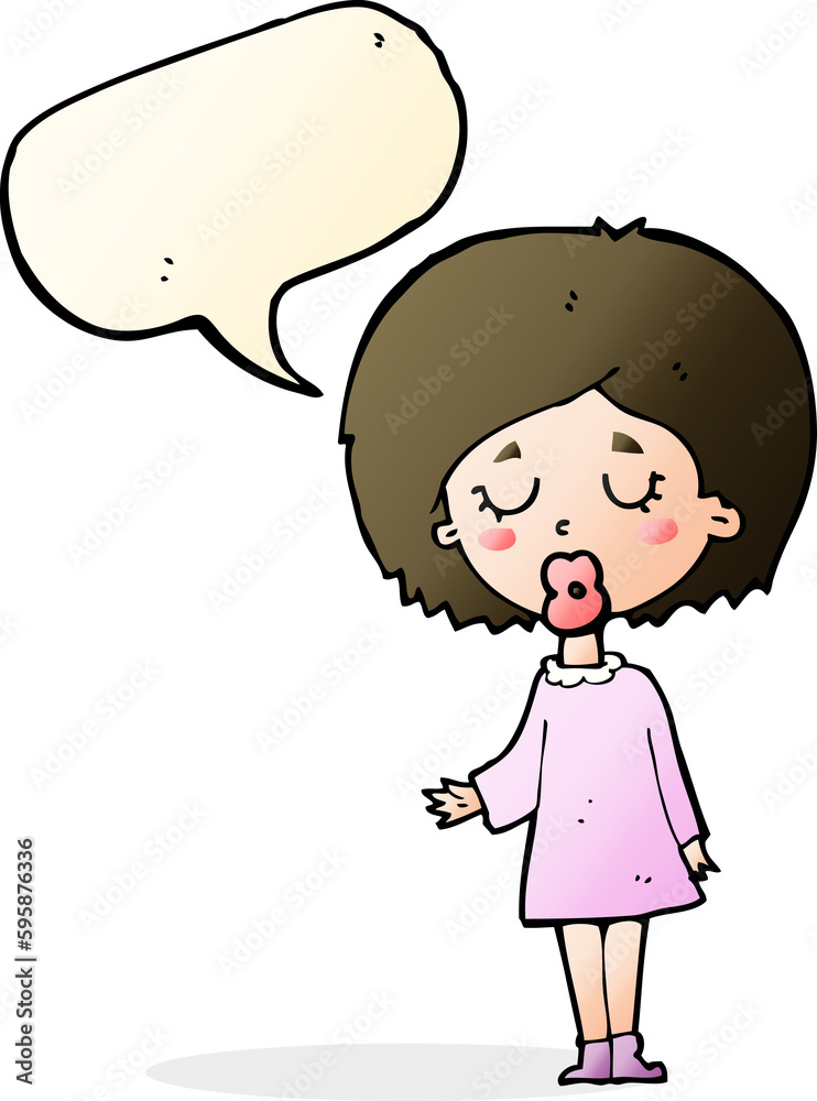 cartoon woman explaining her point with speech bubble cartoon woman explaining her point with speech bubble