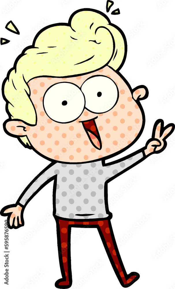Fototapeta premium cartoon staring man