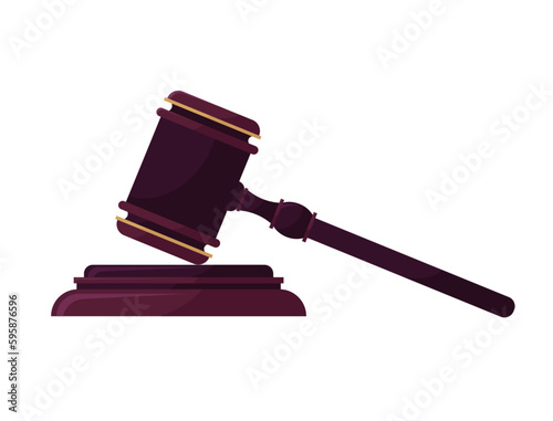 Judicial hammer. Subject of sentencing. Litigation symbol.