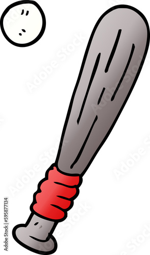 cartoon doodle baseball bat