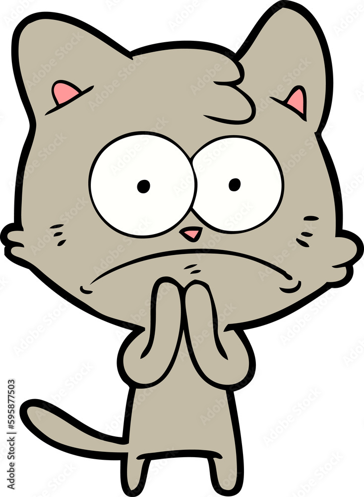 cartoon nervous cat cartoon nervous cat