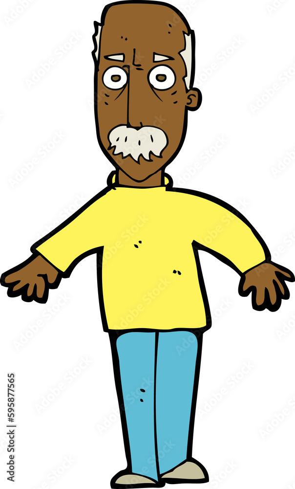 Fototapeta premium cartoon annoyed old man