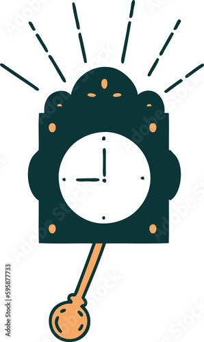 illustration of a traditional tattoo style ticking clock photo