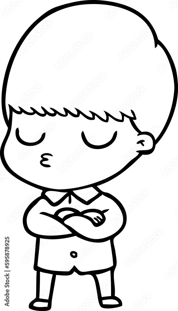 cartoon calm boy cartoon calm boy