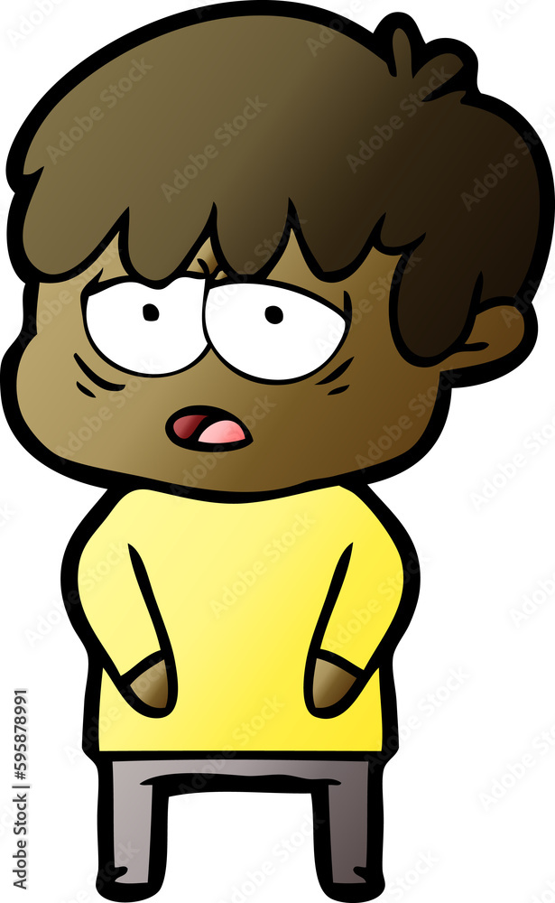 cartoon exhausted boy cartoon exhausted boy