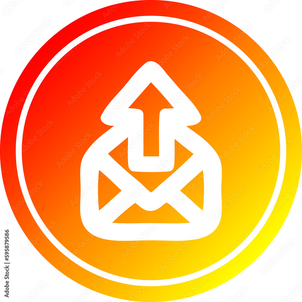 send email circular icon with warm gradient finish send email circular icon with warm gradient finish