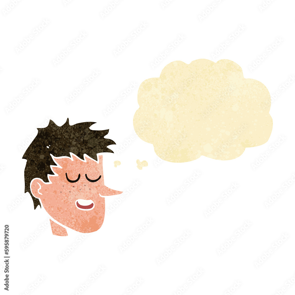 cartoon happy boy face with thought bubble cartoon happy boy face with thought bubble