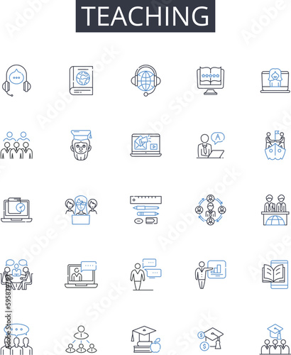 Teaching line icons collection. undercover, informant, operative, handler, espionage, surveillance, intelligence vector and linear illustration. infiltration,asset,spy outline signs set