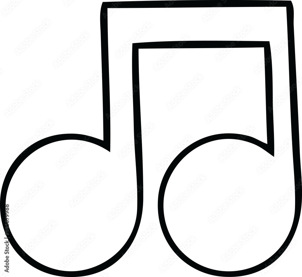 line drawing cartoon of a musical note line drawing cartoon of a musical note