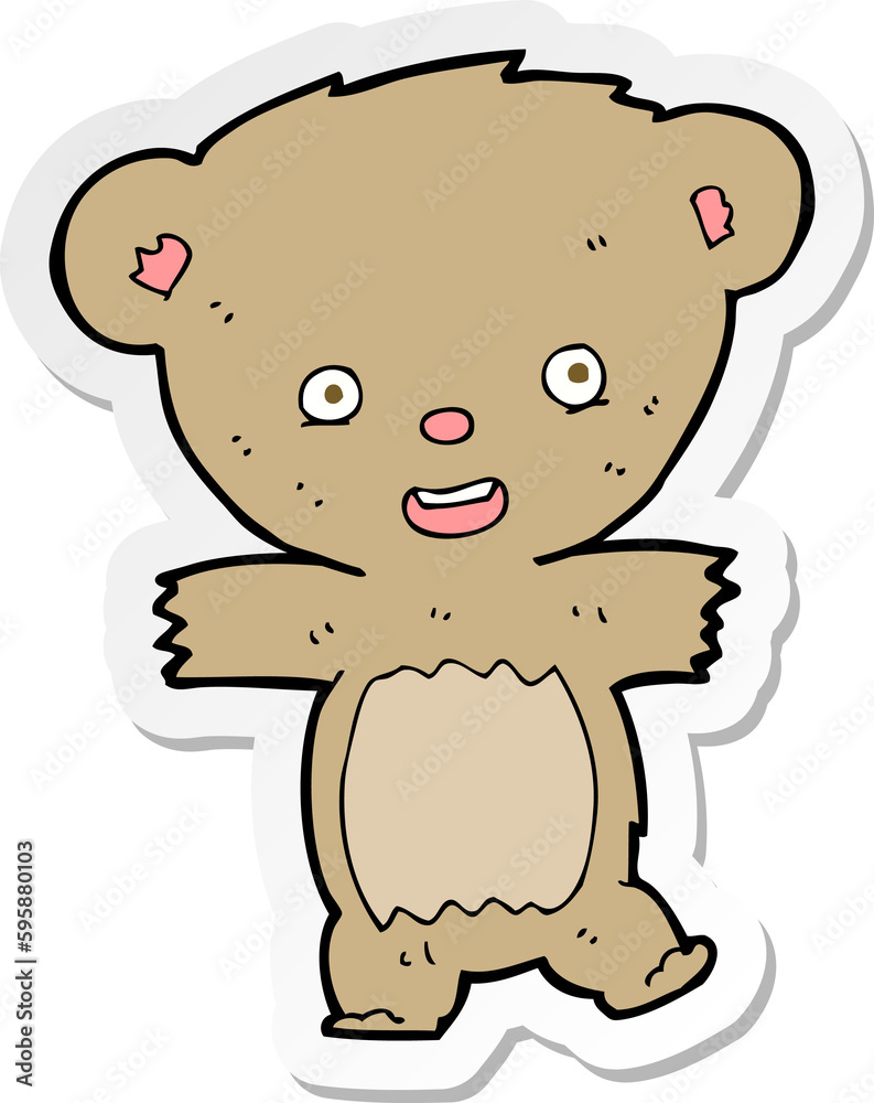sticker of a cartoon teddy bear sticker of a cartoon teddy bear