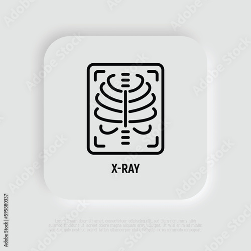 X-ray thin line icon. Medical scan. Vector illustration.