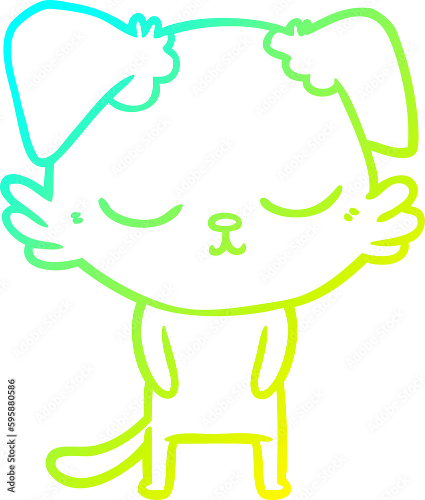 cold gradient line drawing of a cute cartoon dog cold gradient line drawing of a cute cartoon dog