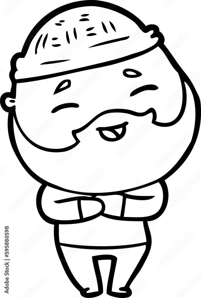 Fototapeta premium cartoon happy bearded man