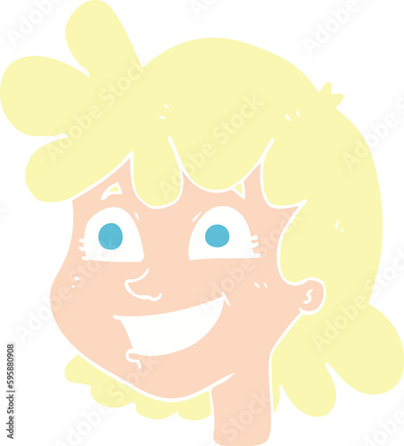 flat color illustration of female face