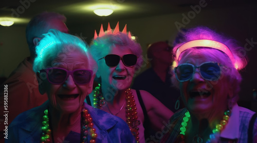 Party at the Nursing Home created with generative AI technology