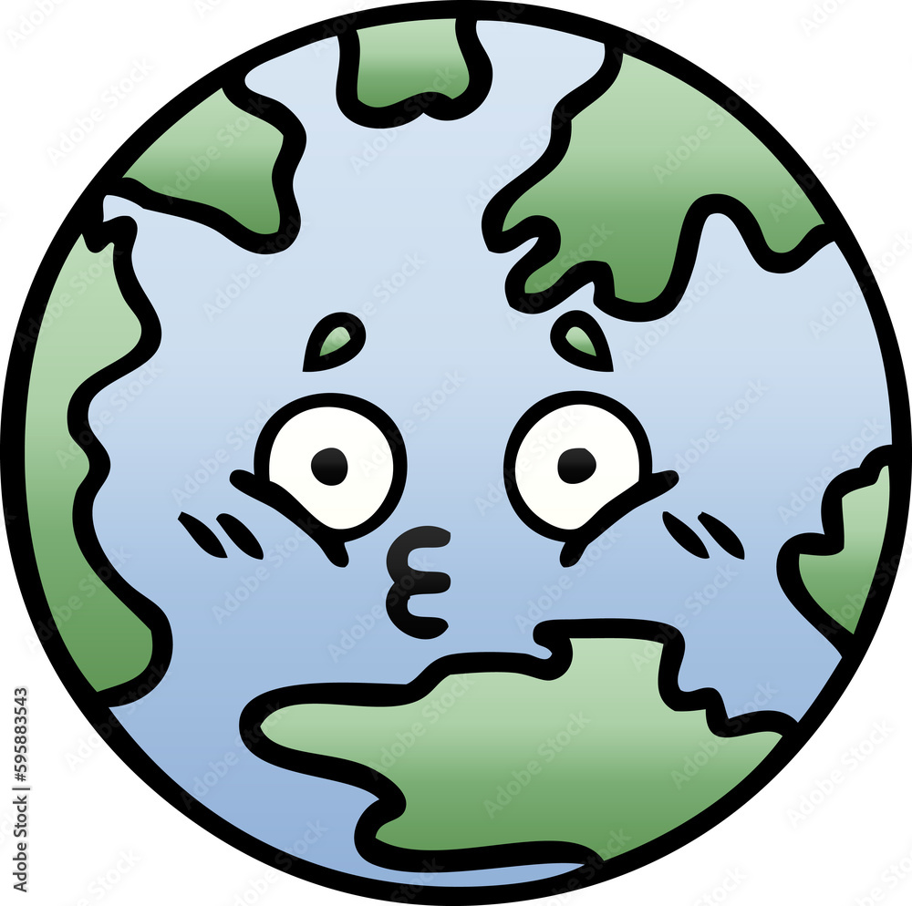 gradient shaded cartoon of a planet earth gradient shaded cartoon of a planet earth