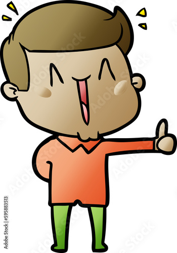 cartoon happy man