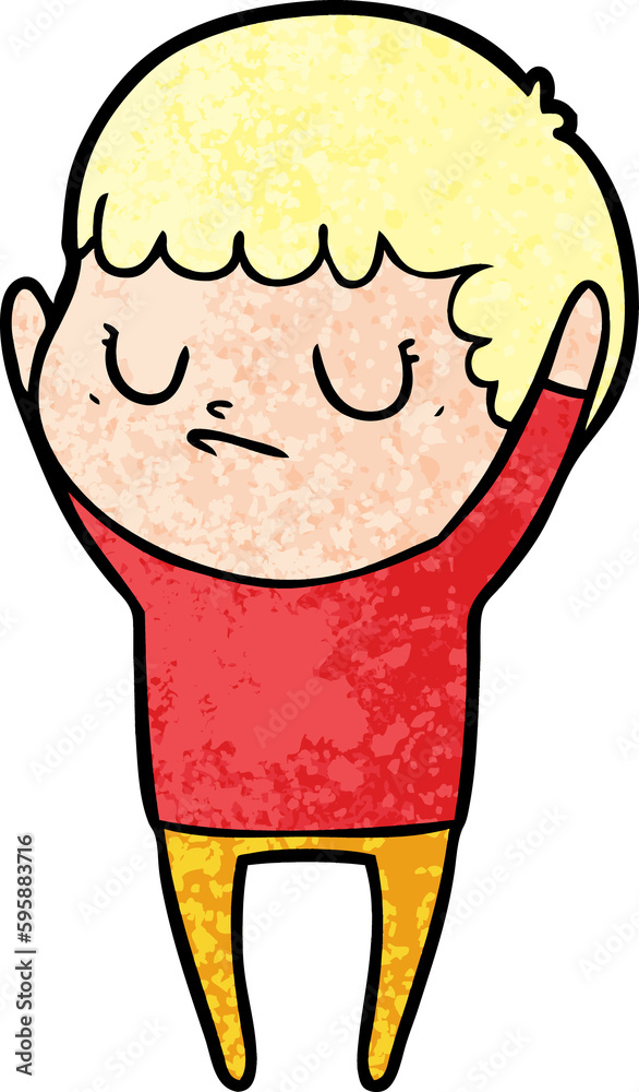 Obraz premium cartoon grumpy boy