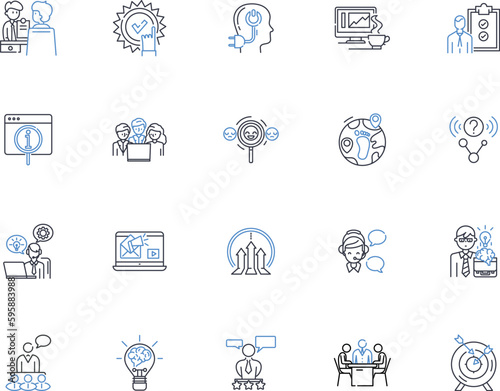 Innovation concept line icons collection. Progress, Creativity, Evolution, Invention, Novelty, Breakthrough, Modernization vector and linear illustration. Piering,Visionary,Development outline signs